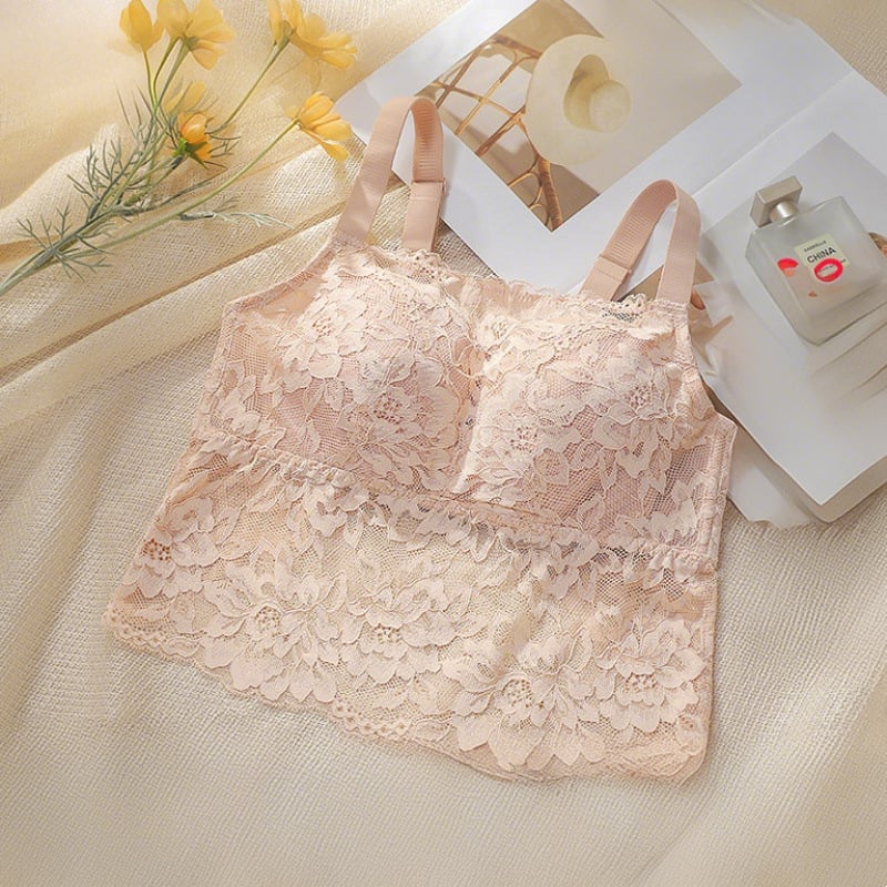 Bez muguras mežģīņu bandeau krūšturis sievietēm - plāns veidots kauss, krūšu spilventiņi, elpojošs neilons