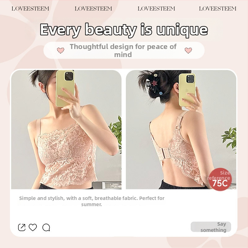 Bez muguras mežģīņu bandeau krūšturis sievietēm - plāns veidots kauss, krūšu spilventiņi, elpojošs neilons