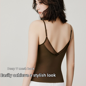 Mežģīņu camišols ar V formas kaklu un krūšu spilventiņu, satīna audums, Push-Up, pilns kauss, vidējais mold kauss, vest stils