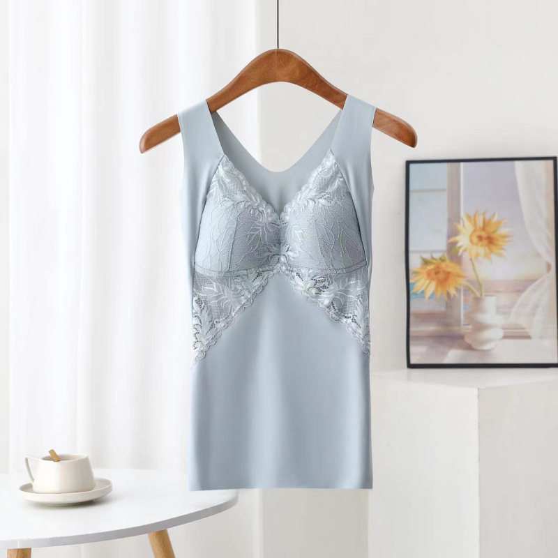 Ilga nėrinių liemenėlė vest stiliaus, su pilnu puodeliu ir plonais formuojamais puodeliais, pagrindinis audinys nailonas, liemenėlės pamušalas medvilnė 70–80%, fiksuoti dvigubi dirželiai