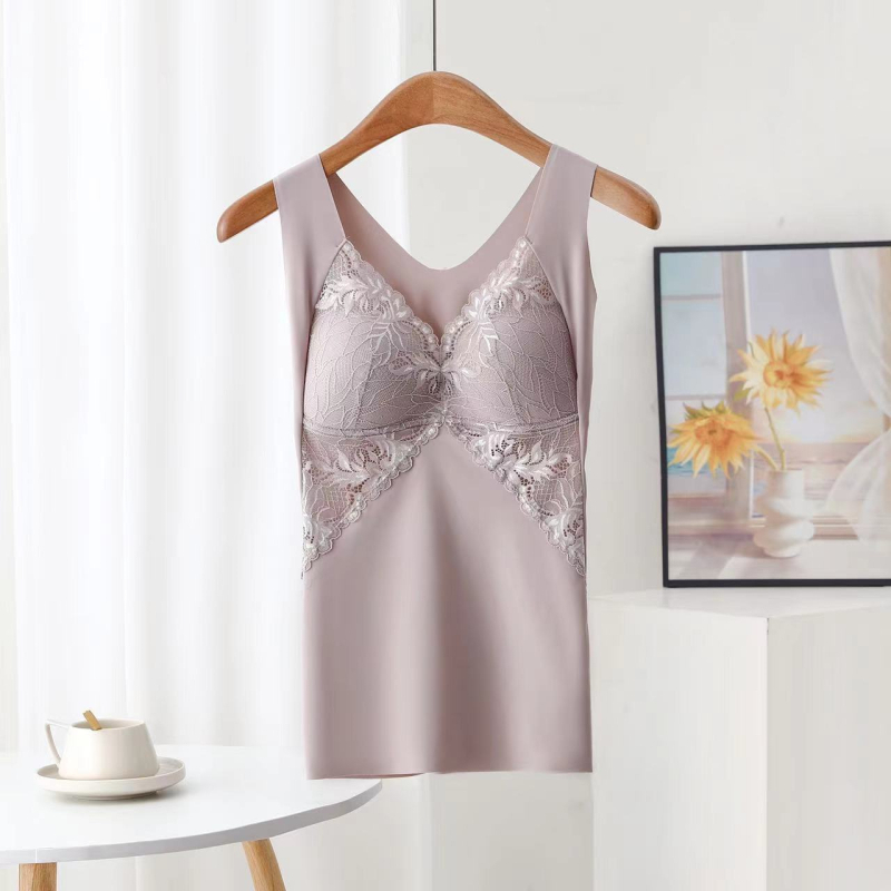 Ilga nėrinių liemenėlė vest stiliaus, su pilnu puodeliu ir plonais formuojamais puodeliais, pagrindinis audinys nailonas, liemenėlės pamušalas medvilnė 70–80%, fiksuoti dvigubi dirželiai