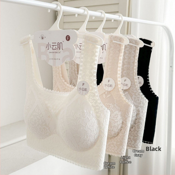 Mežģīņu bezvadu topiņš ar Push-Up, 3/4 krūšu kausi, plānas formējošas krūzes