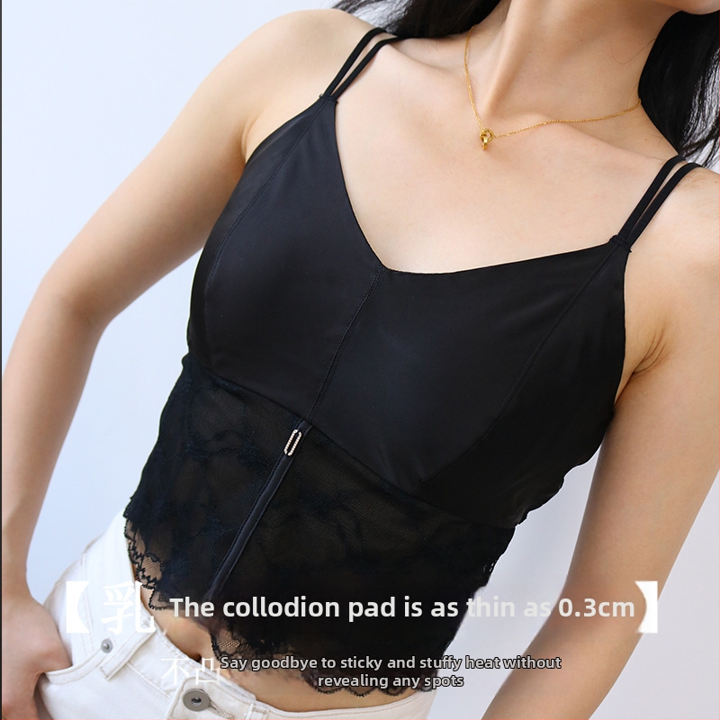 Satīna zīda bralette ar krustotām siksnām mugurē, 100% mulberija zīds, latexa pildījumi krūzītēs, stingras dubultās plecu siksnas