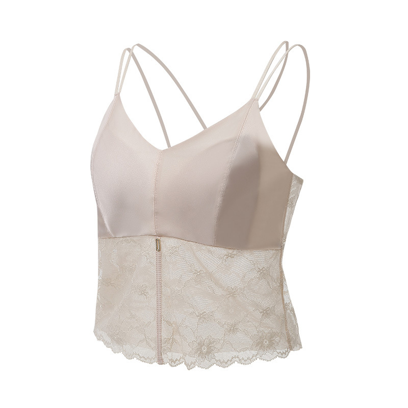 Satīna zīda bralette ar krustotām siksnām mugurē, 100% mulberija zīds, latexa pildījumi krūzītēs, stingras dubultās plecu siksnas