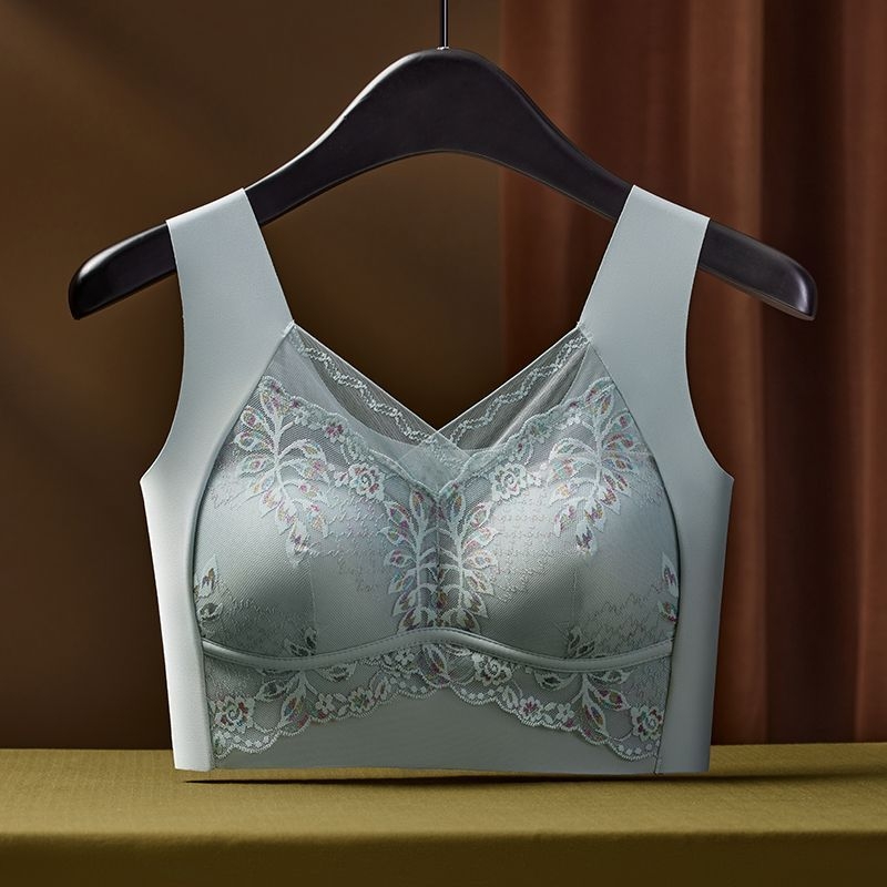 Bezzvanu mežģīnju krūšturis ar pilnu kausu, tank stila, fiksētie dubultie siksnas, bez āķīšiem, elpojošas neilona kausi