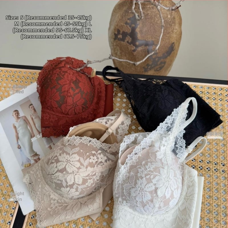 Бра с дантела, френски стил дълбок V, триъгълна чашка, безшевна, задни катарами с три реда