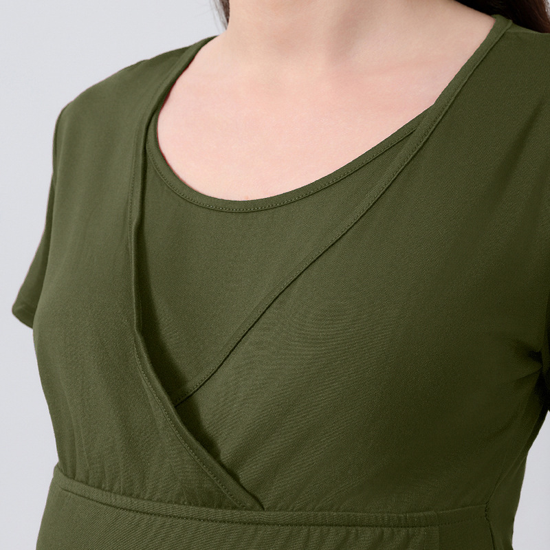 Haljina za dojenje od Milk Silk, patchwork midi duljina, okrugli izrez, 3/4 rukavi, digitalni otisak, poliester 90–95%, spandeks <30%