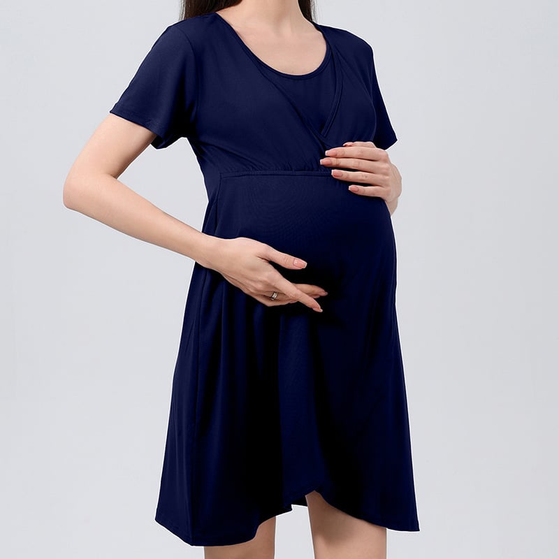 Haljina za dojenje od Milk Silk, patchwork midi duljina, okrugli izrez, 3/4 rukavi, digitalni otisak, poliester 90–95%, spandeks <30%