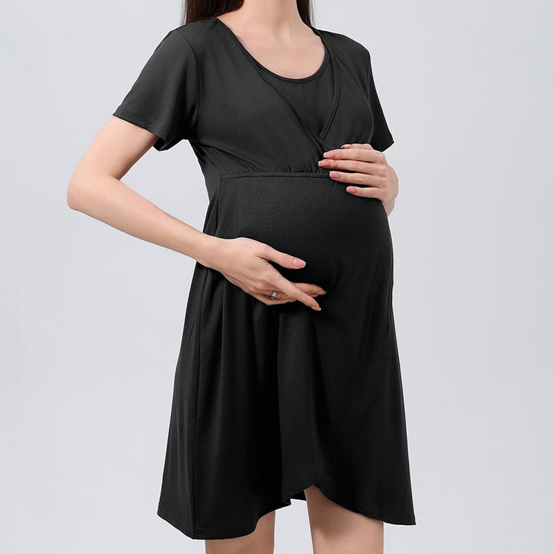Haljina za dojenje od Milk Silk, patchwork midi duljina, okrugli izrez, 3/4 rukavi, digitalni otisak, poliester 90–95%, spandeks <30%