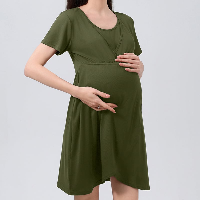 Haljina za dojenje od Milk Silk, patchwork midi duljina, okrugli izrez, 3/4 rukavi, digitalni otisak, poliester 90–95%, spandeks <30%