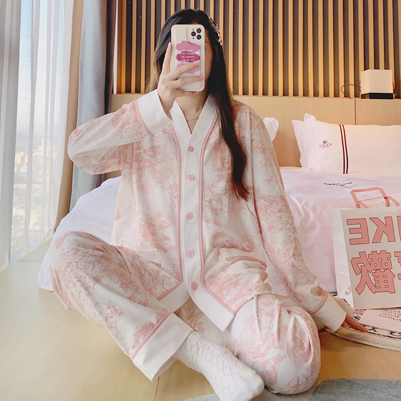 Set pijamale maternitate și alăptare, bumbac, mâneci lungi, deschidere pentru alăptare în față, model desen animat, toamnă 2023