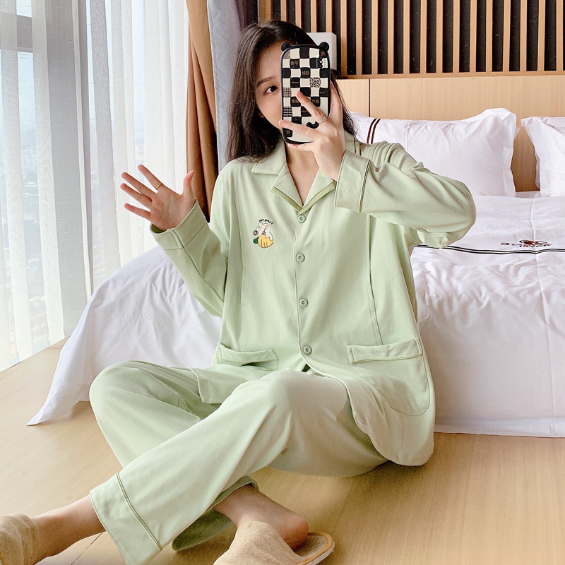 Set pijamale maternitate și alăptare, bumbac, mâneci lungi, deschidere pentru alăptare în față, model desen animat, toamnă 2023