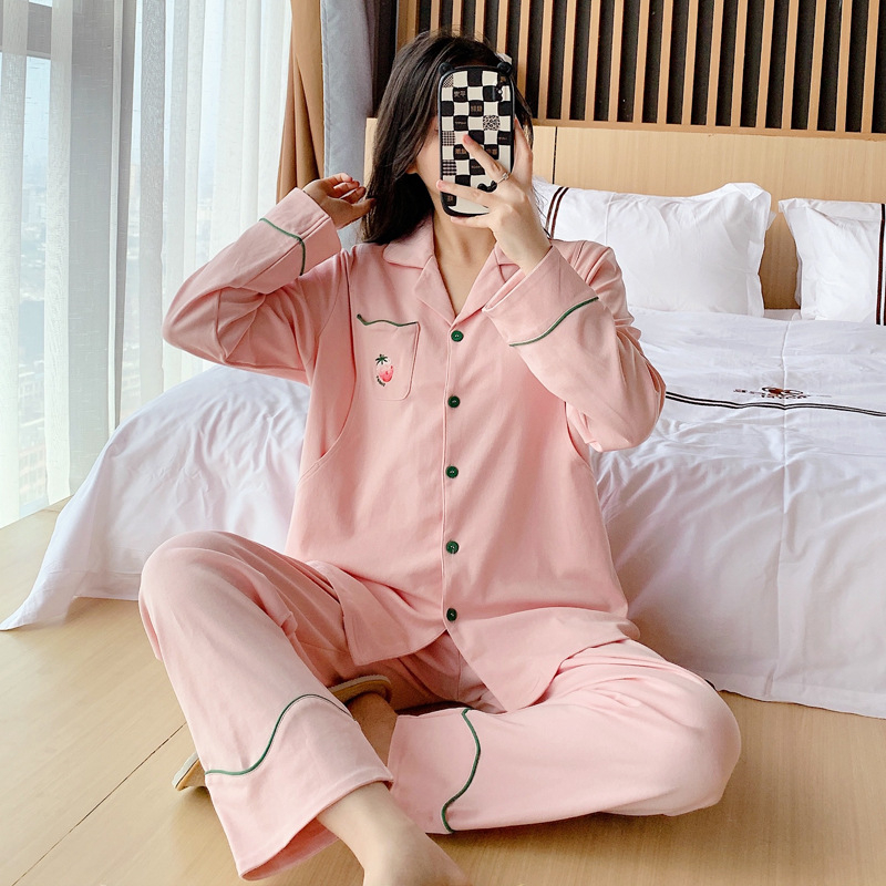 Set pijamale maternitate și alăptare, bumbac, mâneci lungi, deschidere pentru alăptare în față, model desen animat, toamnă 2023