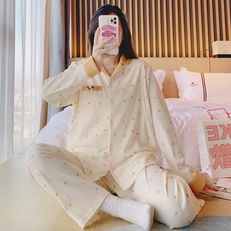 Set pijamale maternitate și alăptare, bumbac, mâneci lungi, deschidere pentru alăptare în față, model desen animat, toamnă 2023