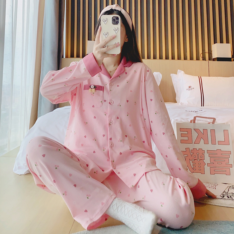 Set pijamale maternitate și alăptare, bumbac, mâneci lungi, deschidere pentru alăptare în față, model desen animat, toamnă 2023