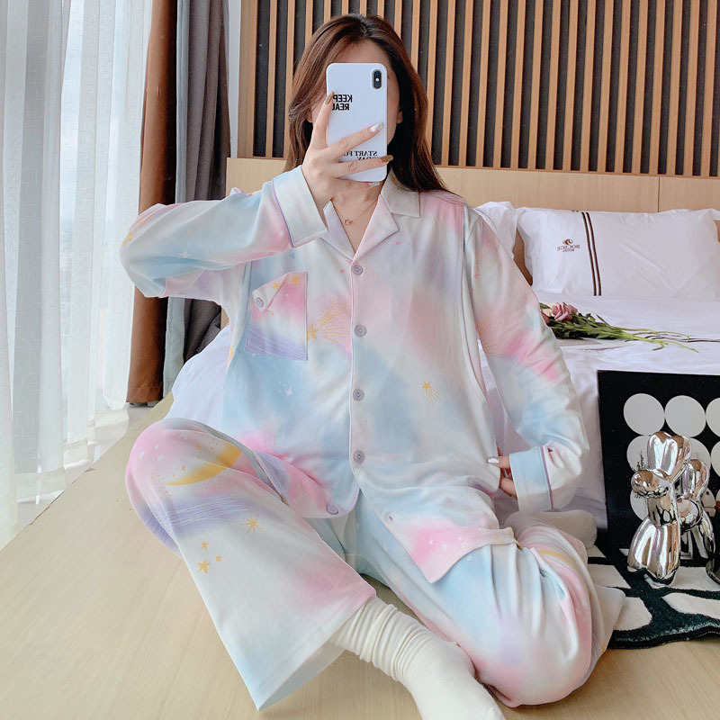 Set pijamale maternitate și alăptare, bumbac, mâneci lungi, deschidere pentru alăptare în față, model desen animat, toamnă 2023