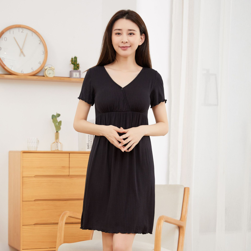 rochie cu decolteu în V, mânecă 3/4, material modal, 95% fibră de celuloză regenerată, lungime midi