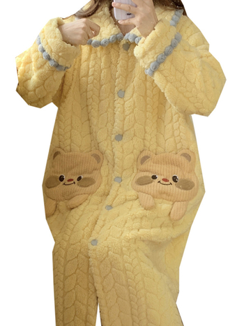 Trudnička noćna haljina za dojenje s cvjetnim uzorkom, dugi rukavi, koralni flis materijal, 95% poliester, jesen-zima.