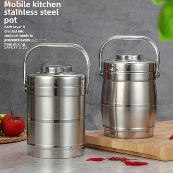 Rozsdamentes acélból készült vákuum-izolált ebédbox, dob alakú, 2 L kapacitás