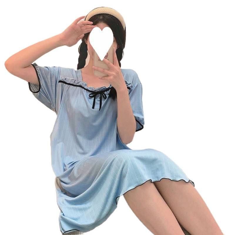 Noćna haljina za maternitet za dojenje, ljeto, lagana, plus veličina, kratki rukavi, kućni postporođajni loungewear