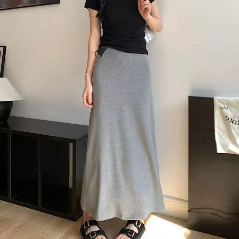 Ljetnja trudnička midi suknja, lagana pamuk tkanina, podesivi pojas, drapirani kroj, retro stil.