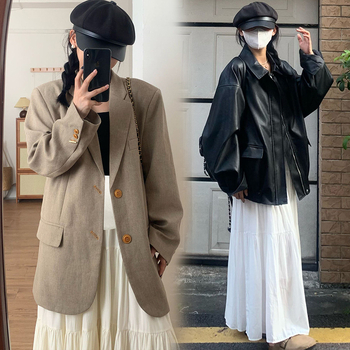 Snow meifu fustă maternitate cake, lungă, poliester 30–50%, stil proaspăt și dulce, primăvara 2025