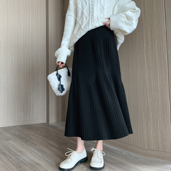 Пола за бременни, трикотажна, средна дължина, акрил 95%+, стил уличен