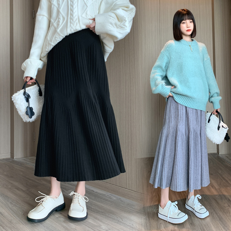 Пола за бременни, трикотажна, средна дължина, акрил 95%+, стил уличен