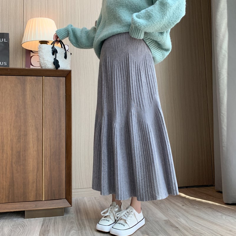 Пола за бременни, трикотажна, средна дължина, акрил 95%+, стил уличен