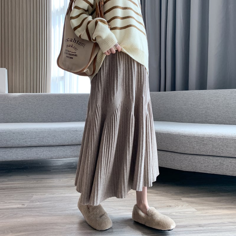 Пола за бременни, трикотажна, средна дължина, акрил 95%+, стил уличен