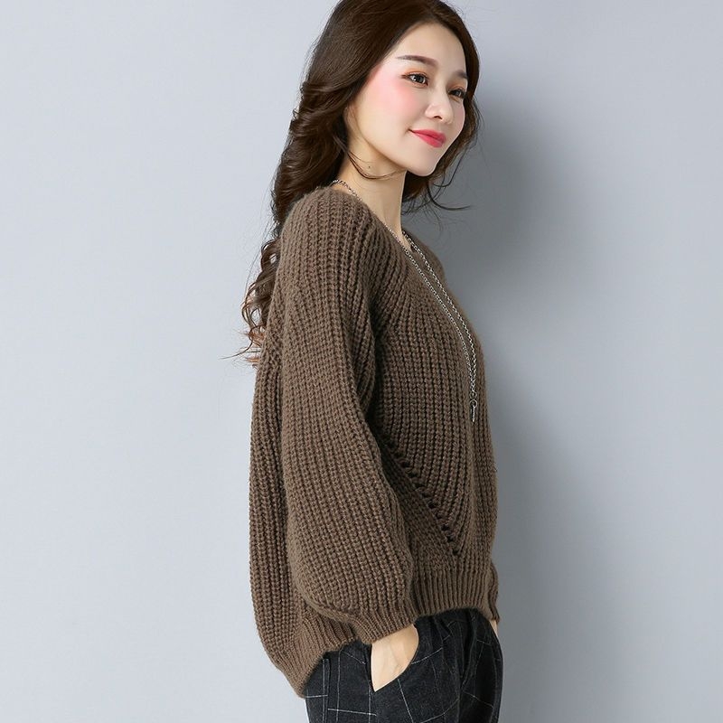 Pulover tricotat Ice Silk pentru femei – guler rotund, mâneci prințese, primăvara 2025, detaliu cusut