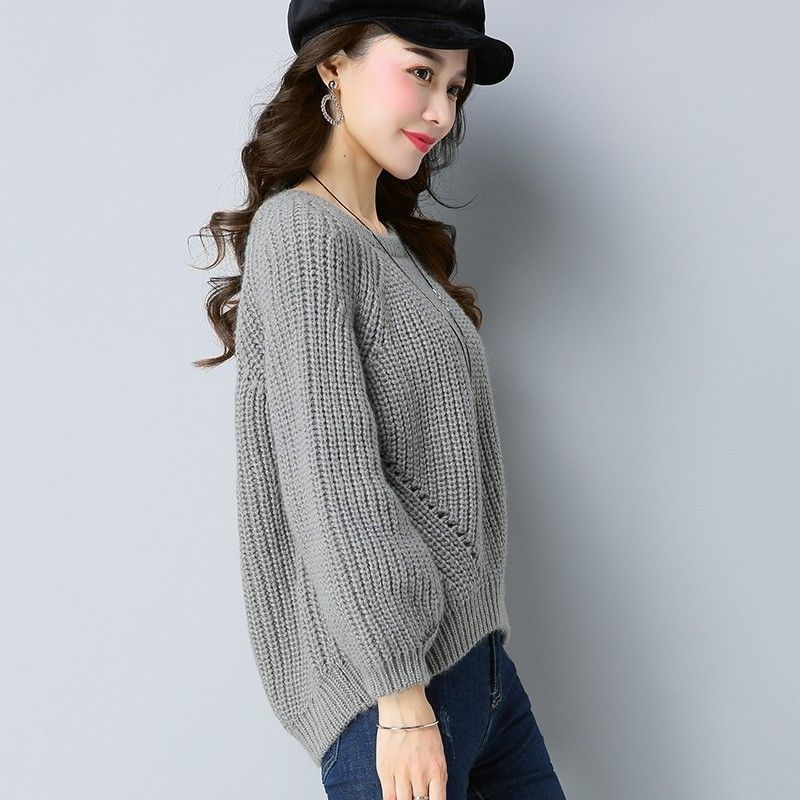 Pulover tricotat Ice Silk pentru femei – guler rotund, mâneci prințese, primăvara 2025, detaliu cusut