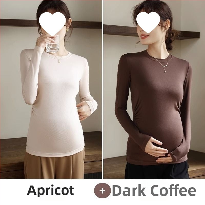 Női kismama kötött felső, meleg őszi-téli chenille modal keverék, karcsú fazon, kerek nyak, 3/4-es ujjak