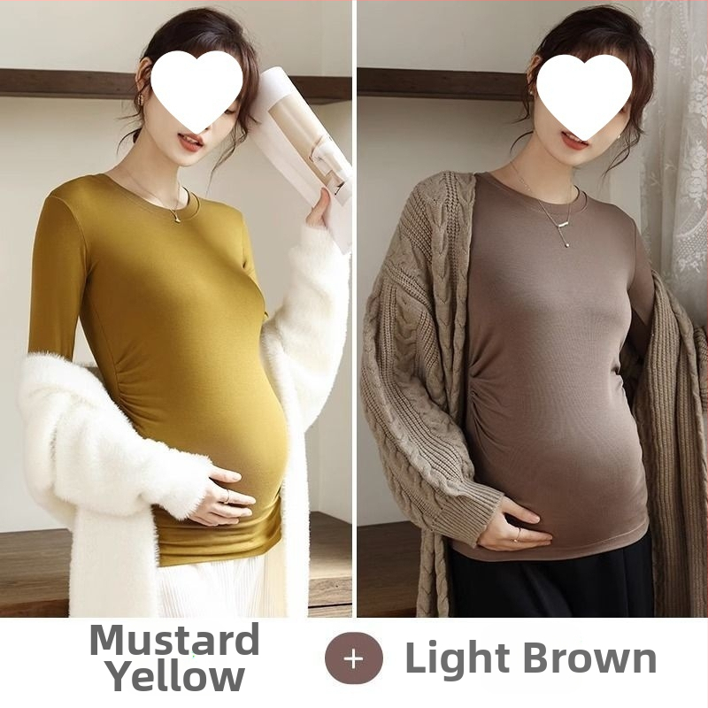 Női kismama kötött felső, meleg őszi-téli chenille modal keverék, karcsú fazon, kerek nyak, 3/4-es ujjak