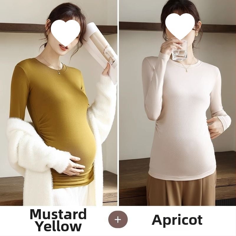 Női kismama kötött felső, meleg őszi-téli chenille modal keverék, karcsú fazon, kerek nyak, 3/4-es ujjak