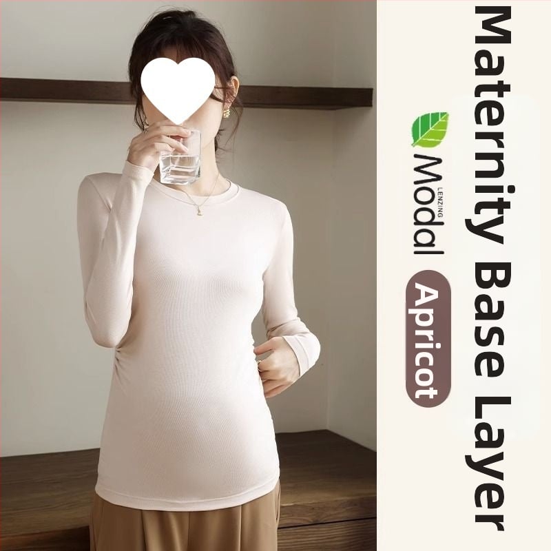 Női kismama kötött felső, meleg őszi-téli chenille modal keverék, karcsú fazon, kerek nyak, 3/4-es ujjak