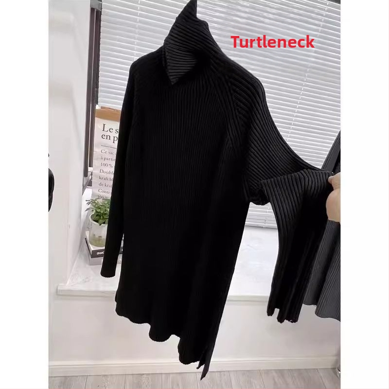 Trudnički pulover za žene, srednje duljine, polu-visoki ovratnik, ležeran kroj, japansko-korejski opušteni stil