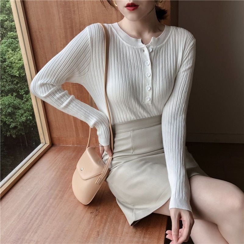 Szoptatós felső chenille kötött anyagból, szőrme gallér, spandex, 3/4 ujjú