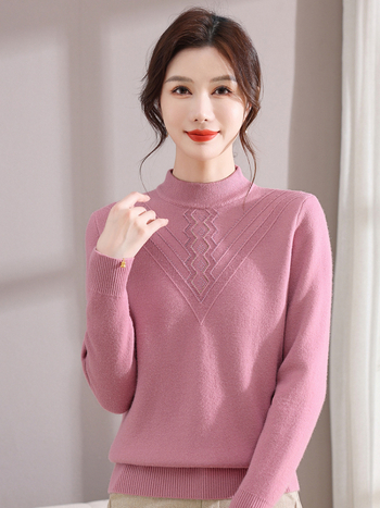Elegants ziemas adīts džemperis sievietēm ar flisa iekšējo oderi, apaļa kakla atvere, garas piedurknes, 80–90% poliestera