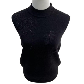 Literāri retro adīts tops, TR audums, PVC ≤30% + Citi 30–50%, princeses piedurknēm, pusaugšējais apkaklīte, brīvs piegriezums