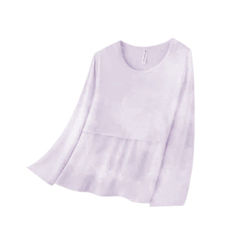 Τοπ μητρότητας για θηλασμό, χαλαρή γραμμή, γούνινο γιακά, μανίκια 3/4, chenille ύφασμα με 90–95% σπαντέξ