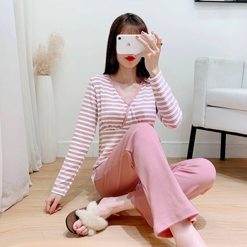 Set de pantaloni pentru gravide, cu mâneci lungi, 95% bumbac