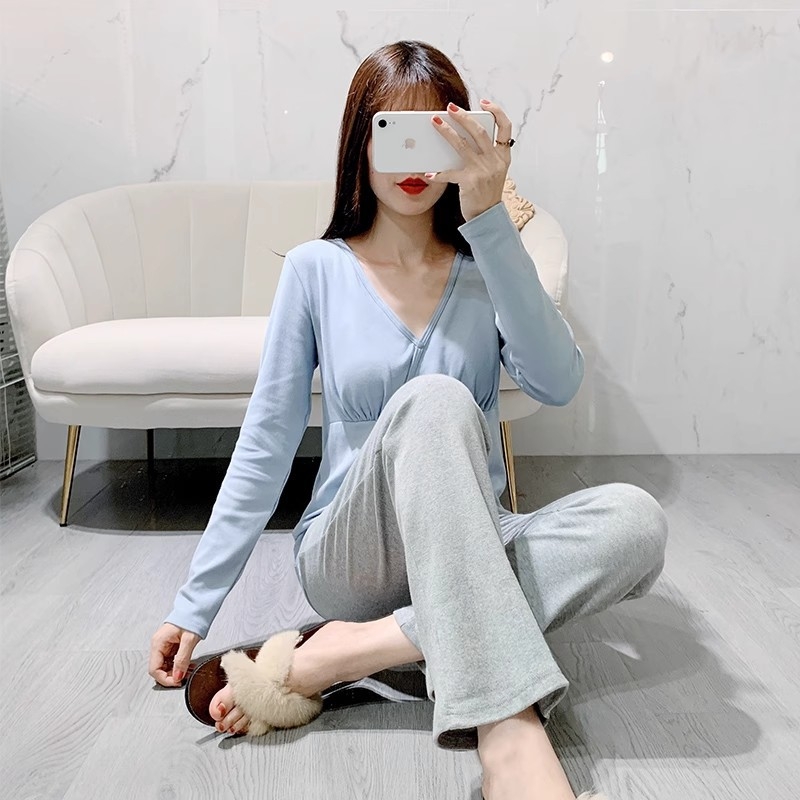 Set de pantaloni pentru gravide, cu mâneci lungi, 95% bumbac