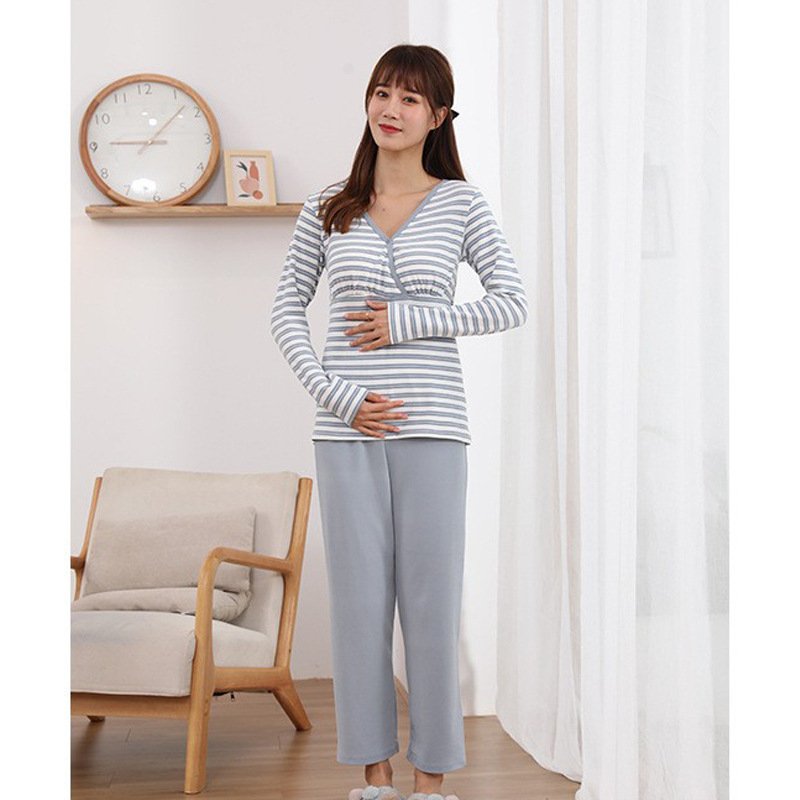 Set de pantaloni pentru gravide, cu mâneci lungi, 95% bumbac