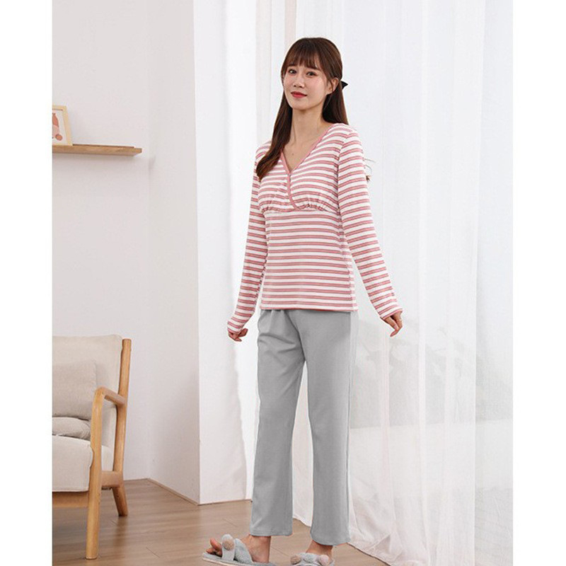 Set de pantaloni pentru gravide, cu mâneci lungi, 95% bumbac