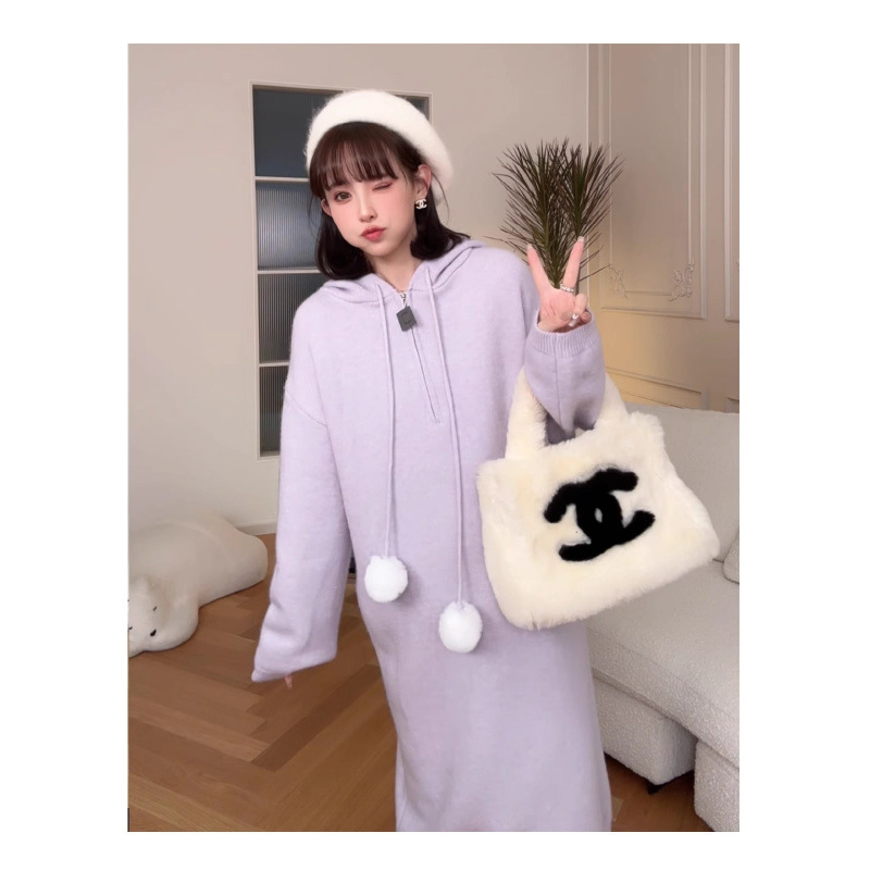 HY Платье трикотажно, кръгло деколте, дълги ръкави, найлон 95%+, midi дължина, фея пола, моделована при висока температура