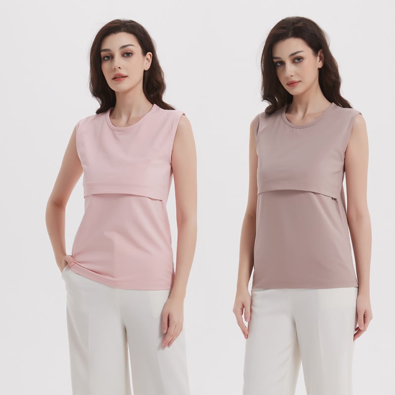 Μητρικός τοπ για γαλουχία, χωρίς μανίκια, βαμβακερός, καλοκαίρι