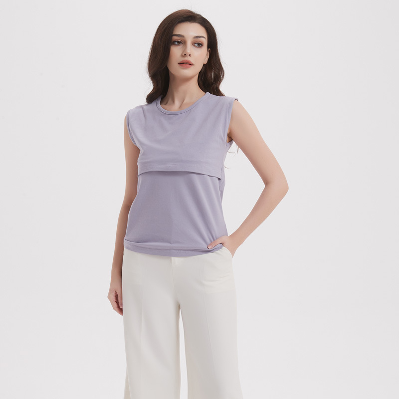 Μητρικός τοπ για γαλουχία, χωρίς μανίκια, βαμβακερός, καλοκαίρι