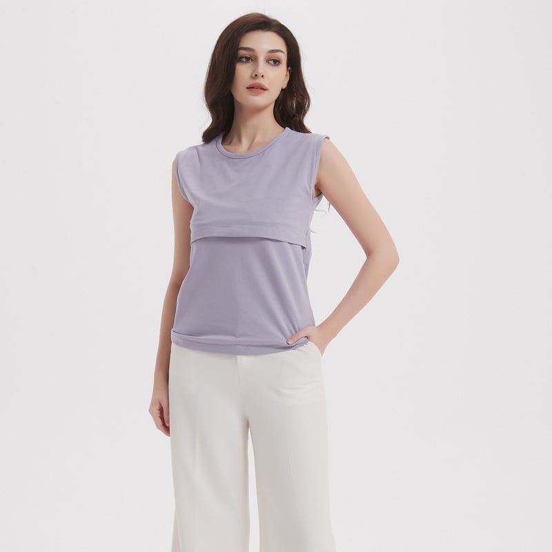 Μητρικός τοπ για γαλουχία, χωρίς μανίκια, βαμβακερός, καλοκαίρι