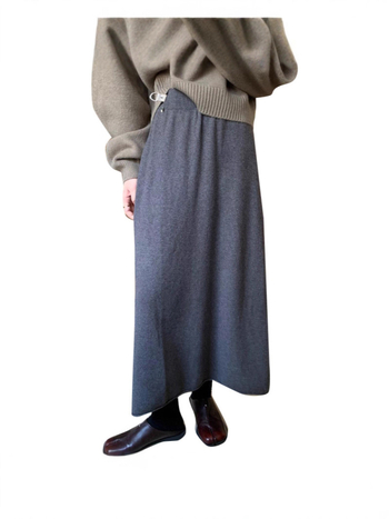 Пола за бременни, плетена вълнена, дълга, с висока талия